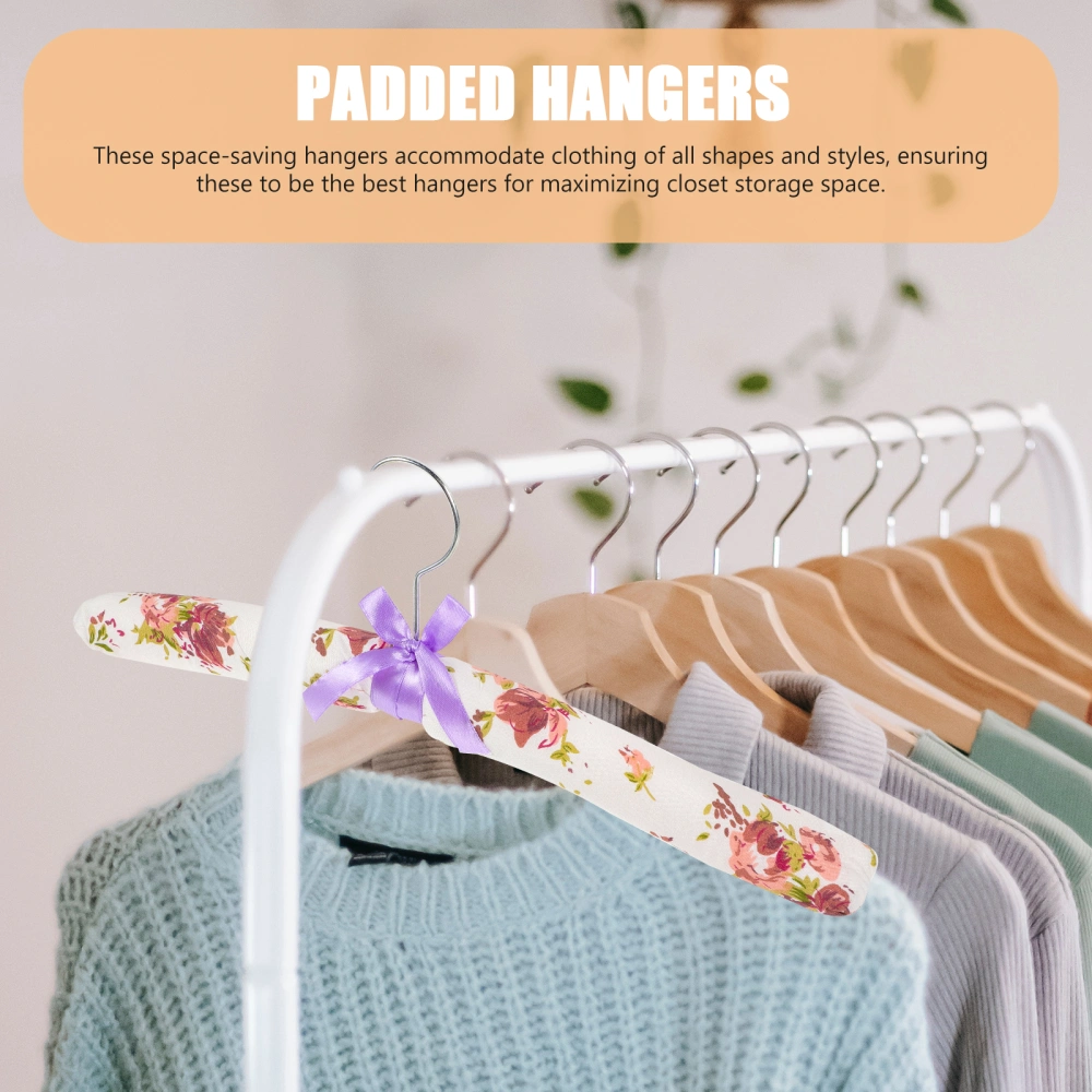 5pcs Sponge Padded Clothes Hangers Non-slip Clothes Hangers Dress Hangers