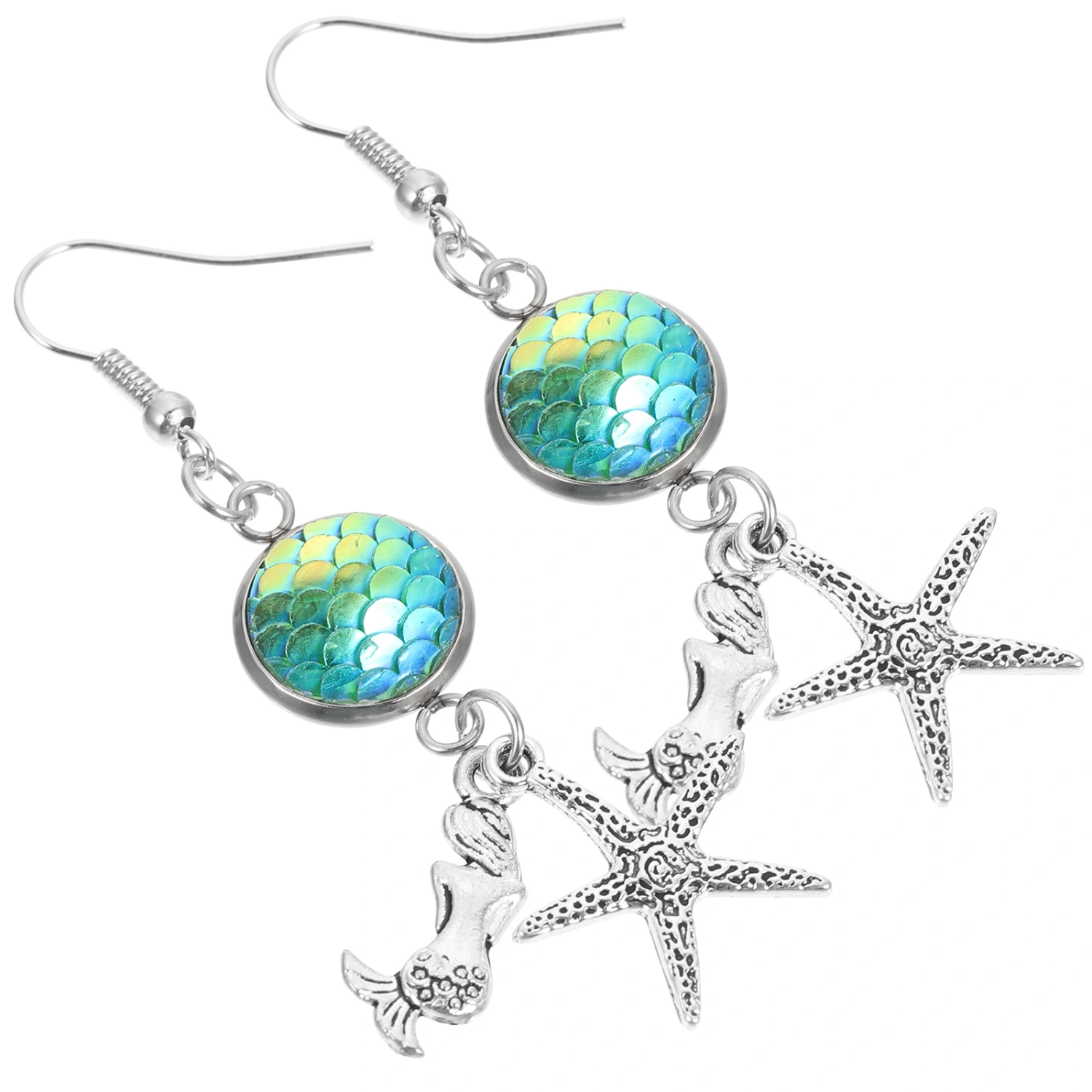 1 Pair Mermaid Sea Star Earrings Dangle Earrings Stud Earrings Ear Jewelry for Women Girl