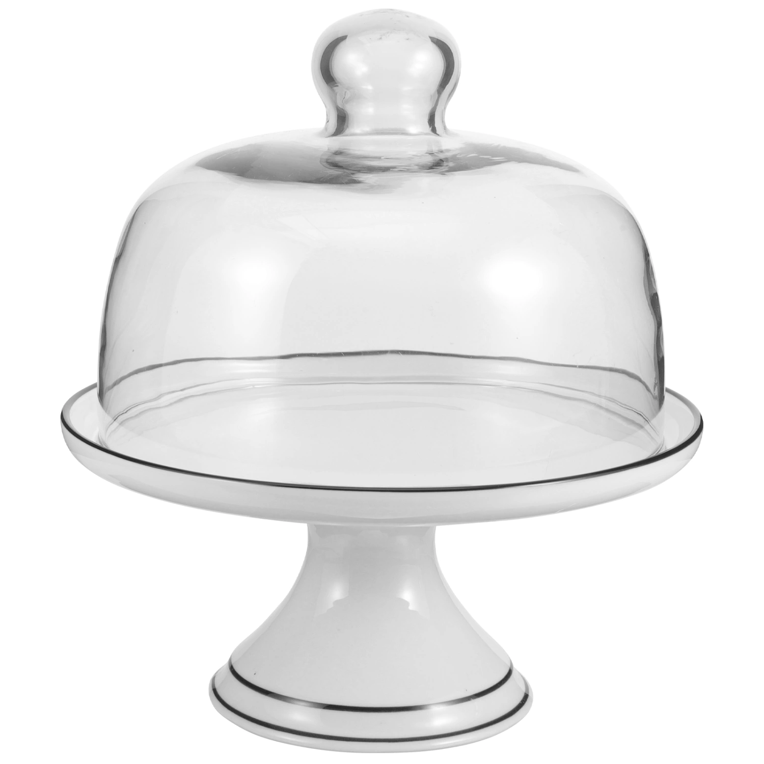 Cake Stand Party Cupcake Holder with Dome Cover Dessert Serving Platter for Birthday Wedding
