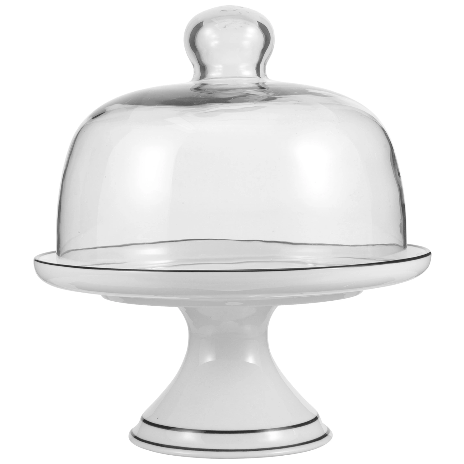 Cake Stand Party Cupcake Holder with Dome Cover Dessert Serving Platter for Birthday Wedding