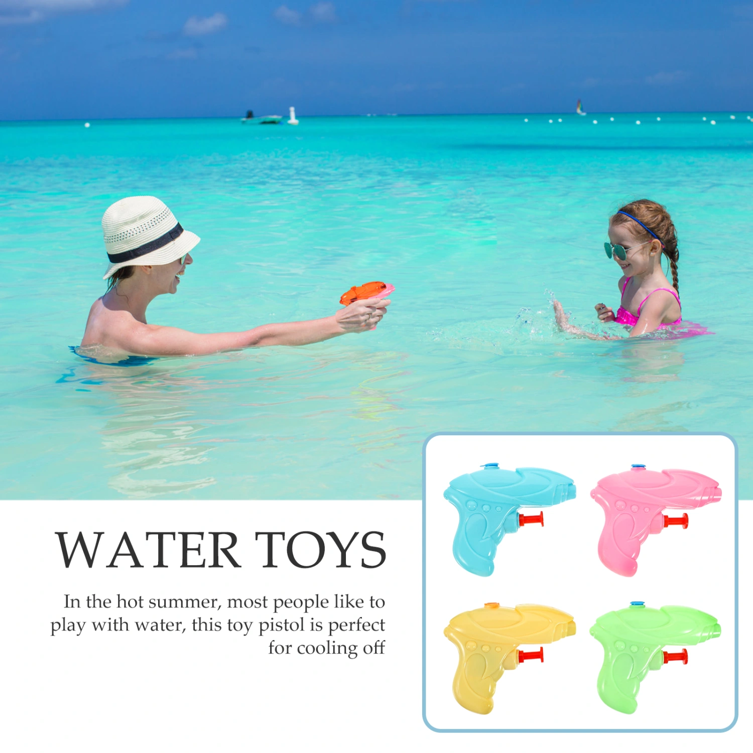 4pcs Cartoon Water Shooter  Kids Water Squirt Toy Swimming Pool Party Favors