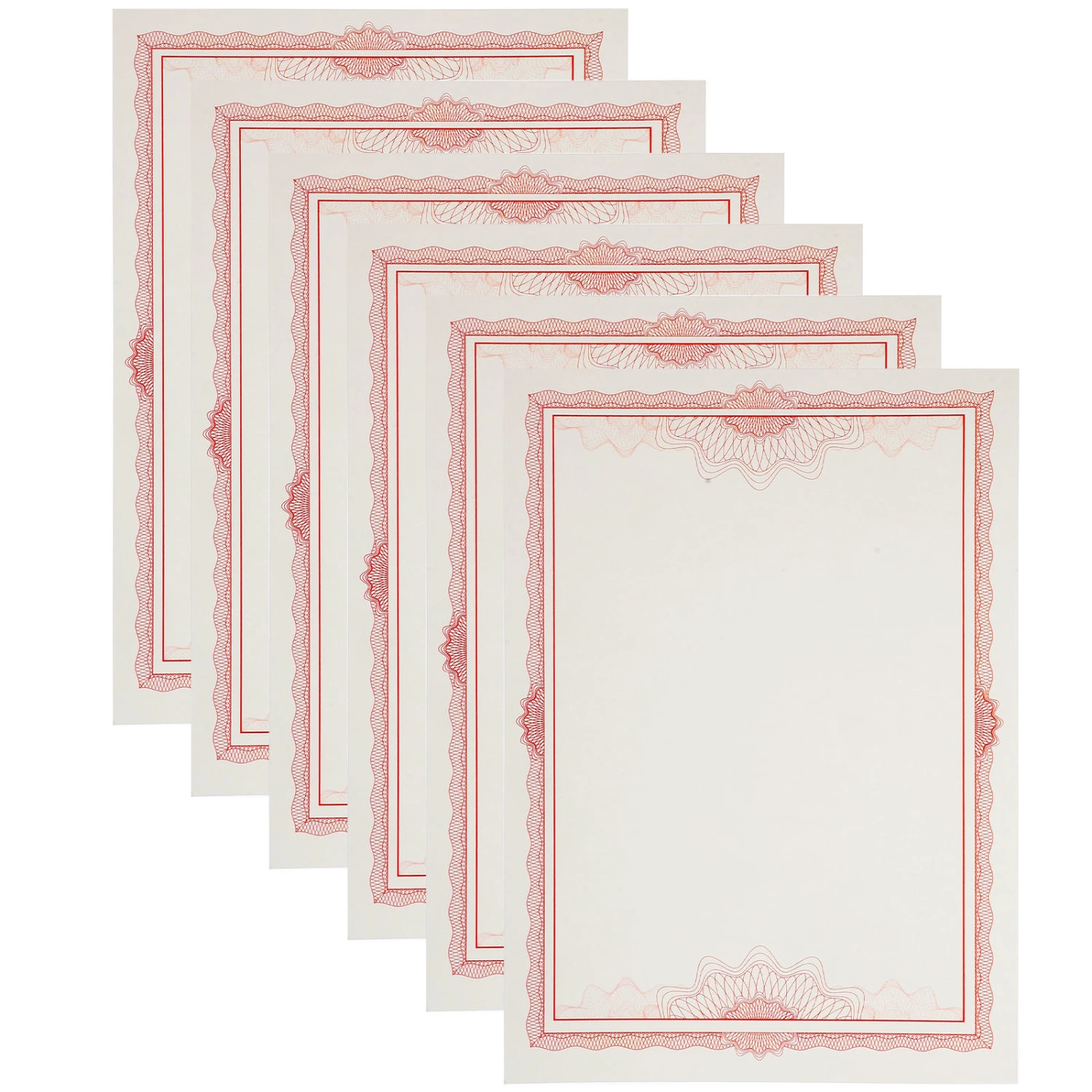 6 Sheets of Printable Blank Sheets Honor Certificate Papers Blank Diploma Paper without Character Design
