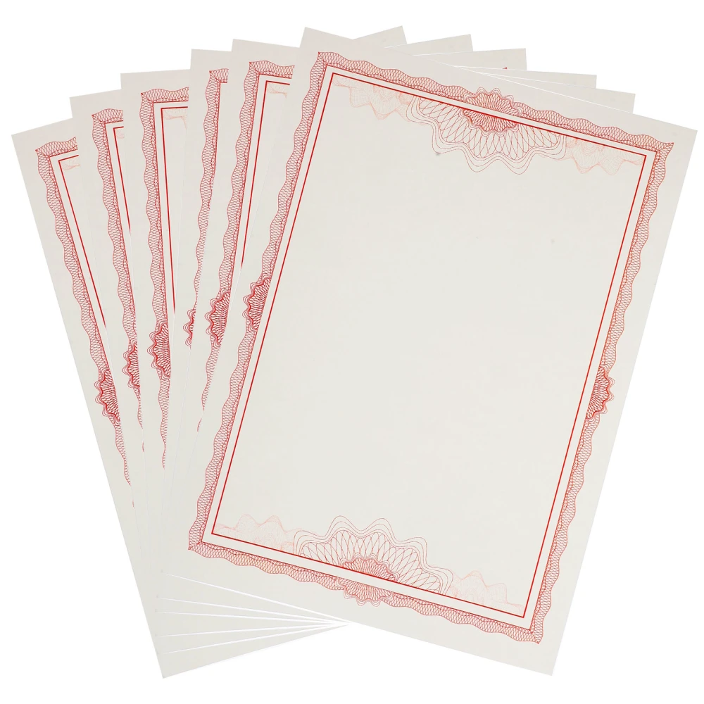 6 Sheets of Printable Blank Sheets Honor Certificate Papers Blank Diploma Paper without Character Design