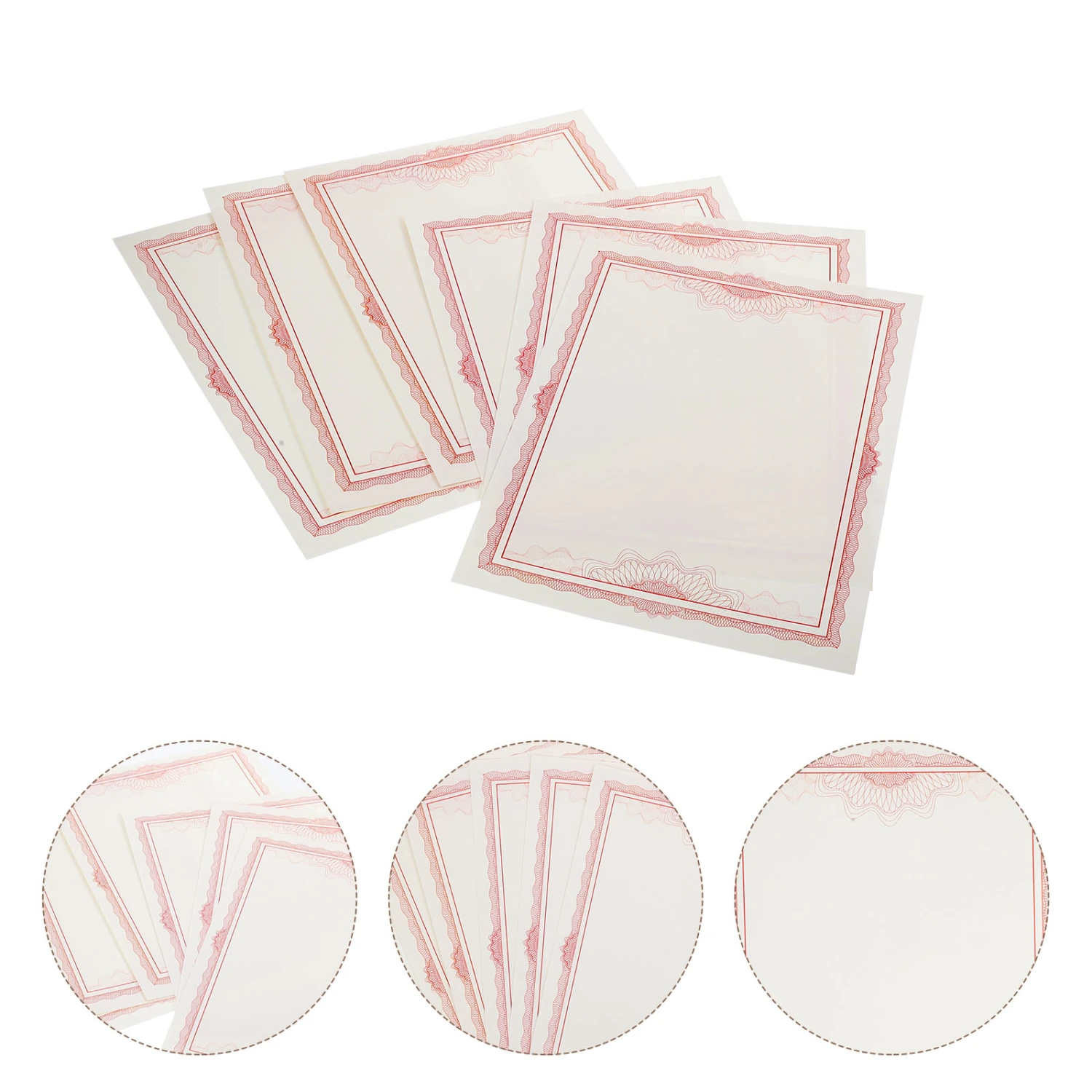 6 Sheets of Printable Blank Sheets Honor Certificate Papers Blank Diploma Paper without Character Design