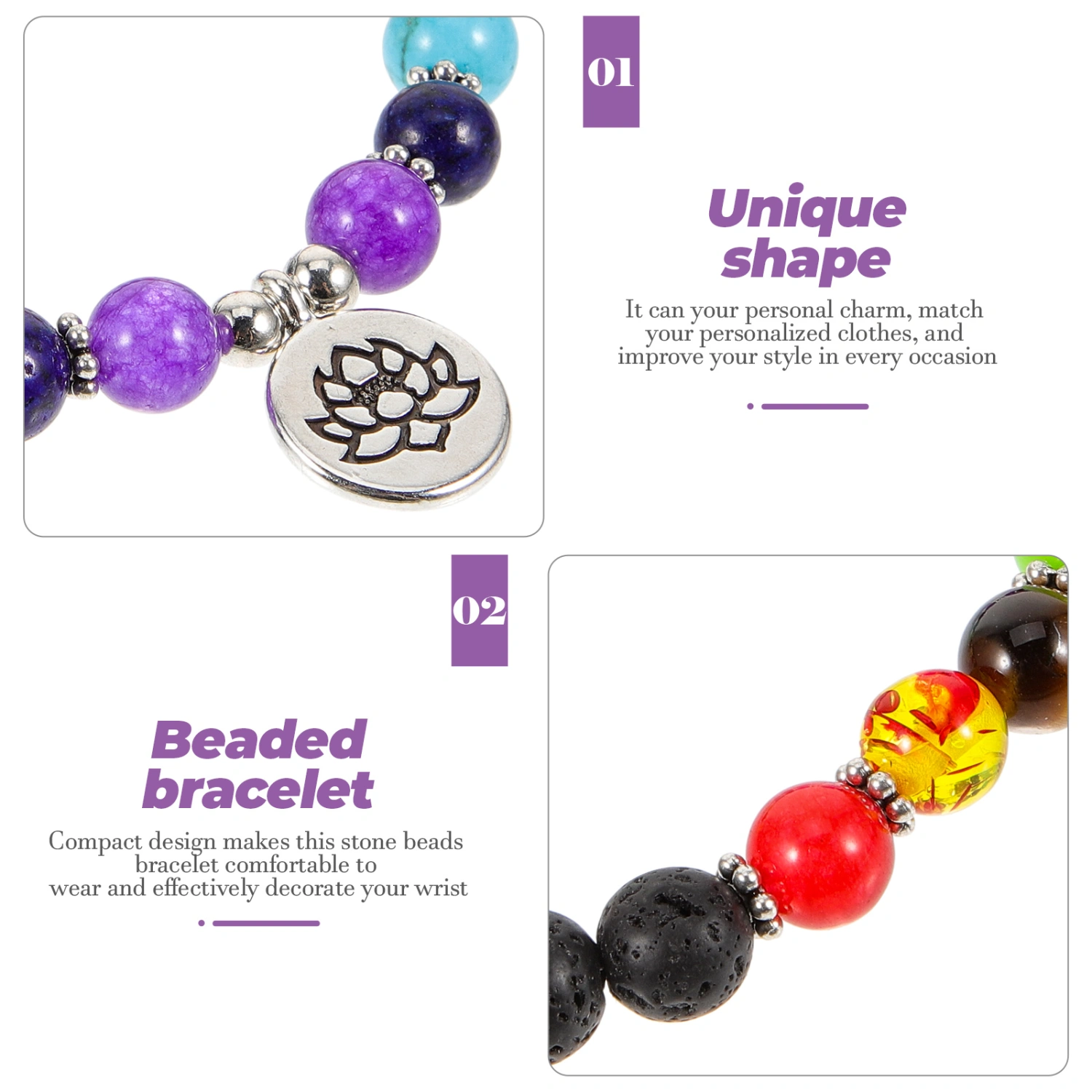 Stone Beaded Bracelet Volcanic Stone Bracelet Beaded Bracelets Women Bracelet Portable Wrist Bracelet