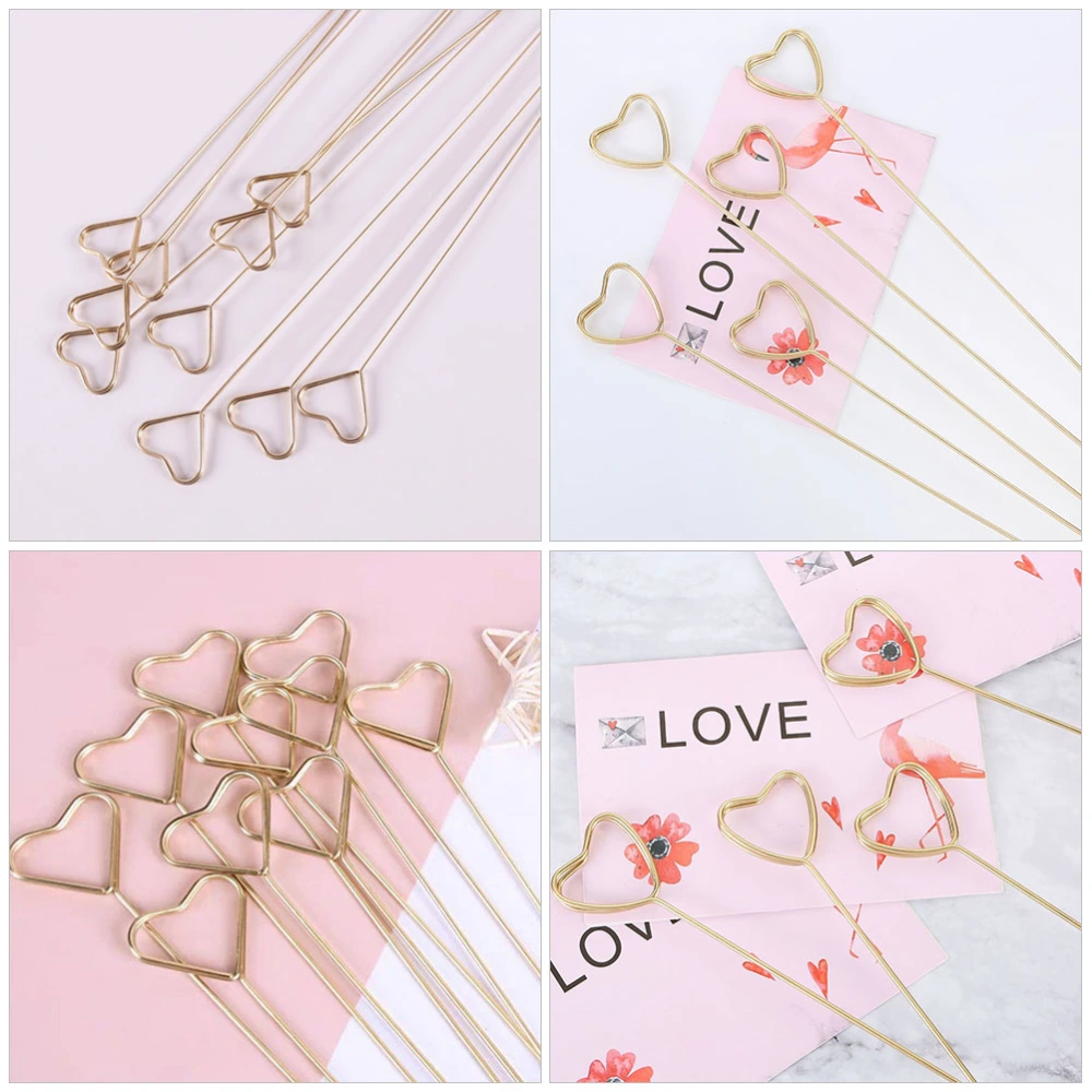 10pcs Bouquet Card Clips Metal Greeting Card Clamp Floral Place Cards Holder