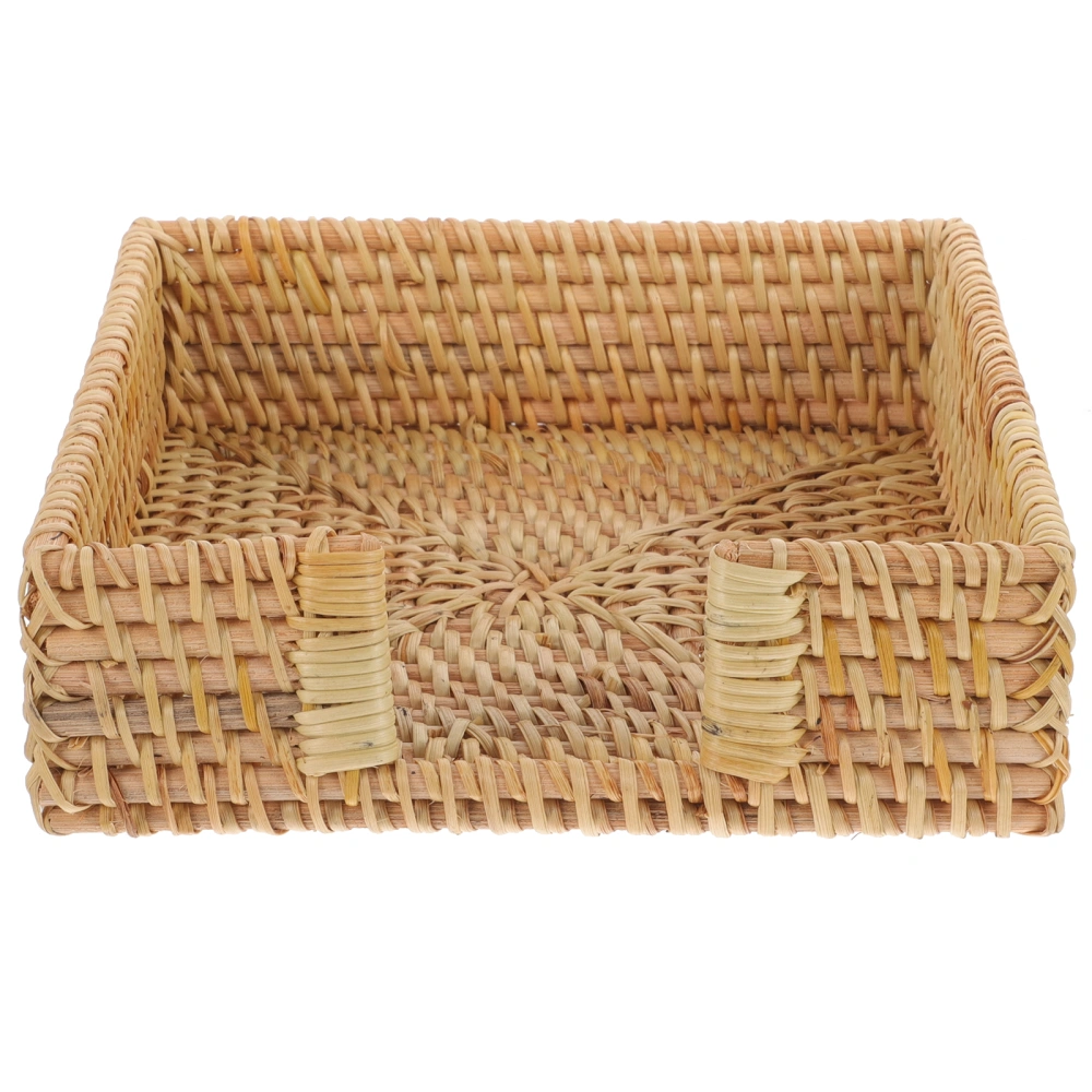 Rattan Woven Napkin Holder Napkin Organizer Paper Guest Towel Holder Tray