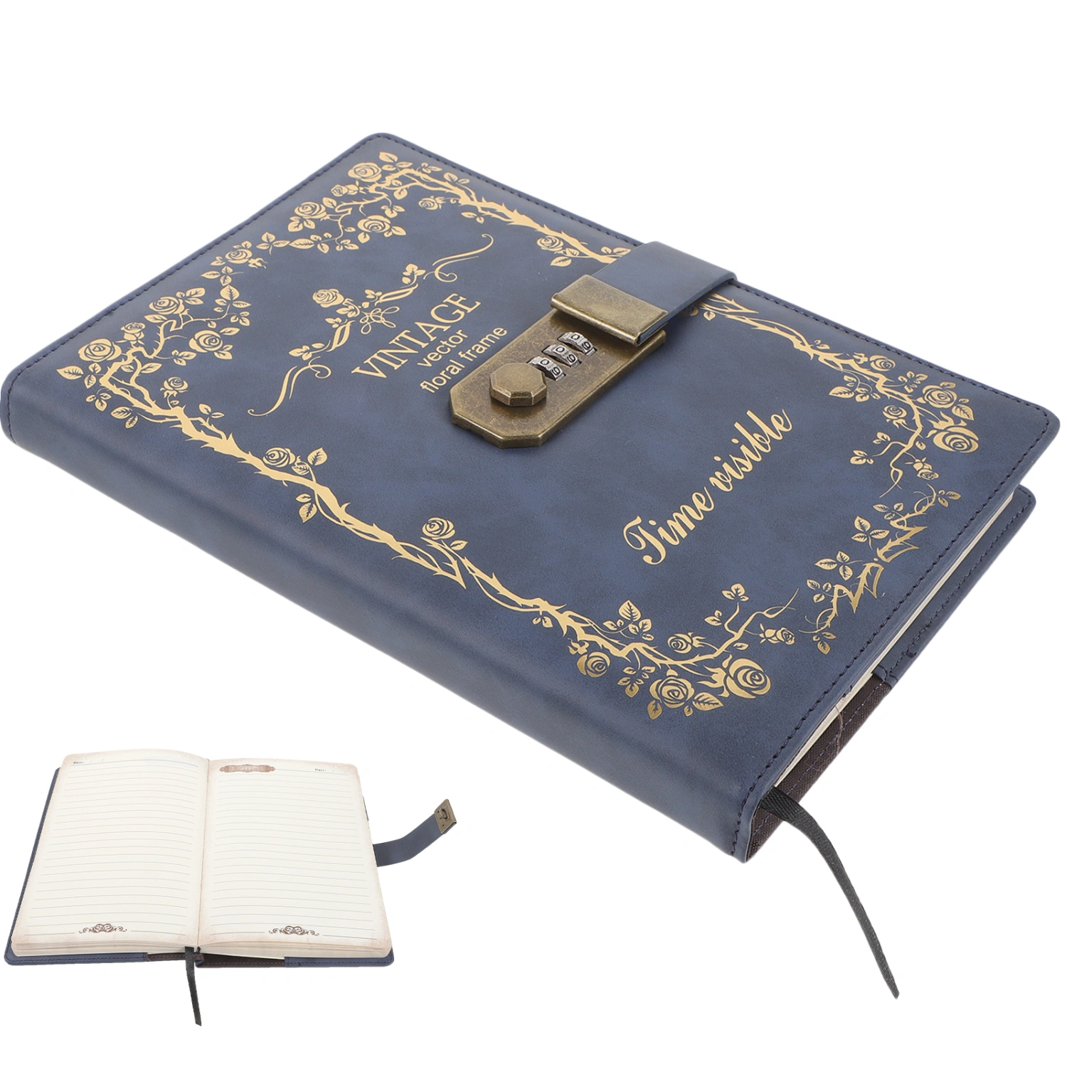 Vintage Notebook Multi-function Notepad Business Writing Journal Notebook with Lock