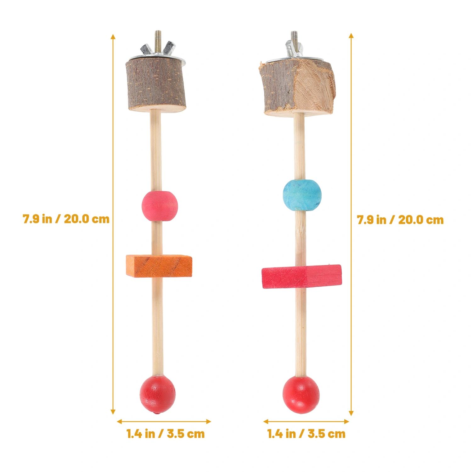 2pcs Bird Perch Bird Standing Stick Parrot Standing Rods Parrot Cage Perch Stand