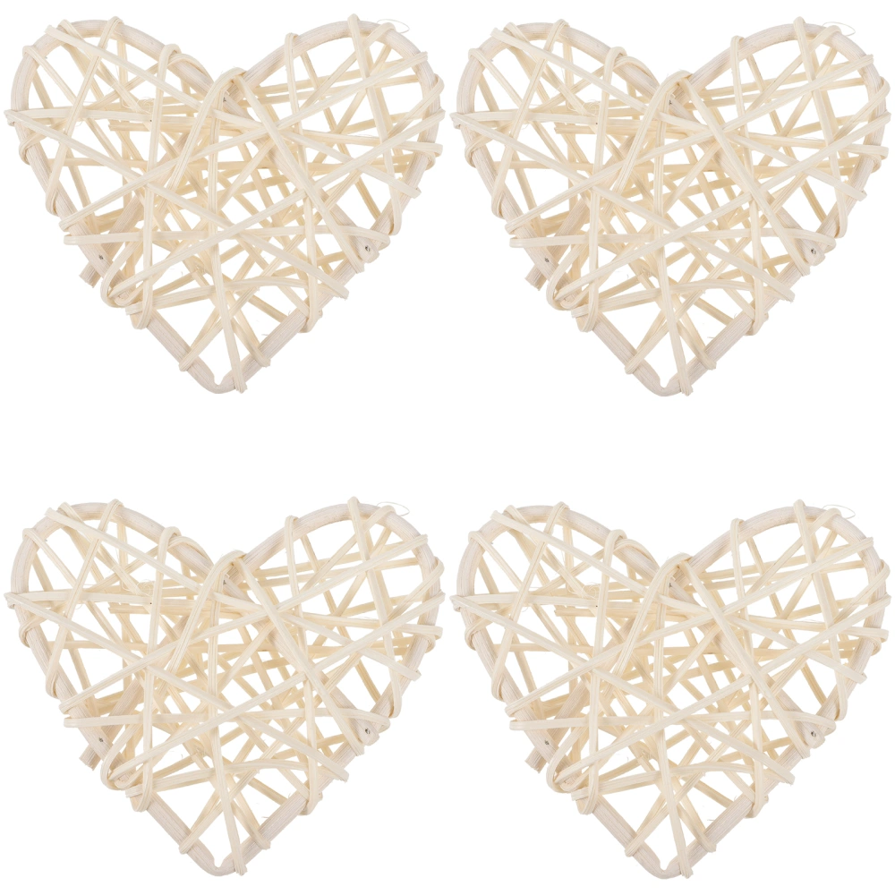 4Pcs Heart Shaped Hanging Rattan Balls Wedding Decorations Heart Rattan Balls