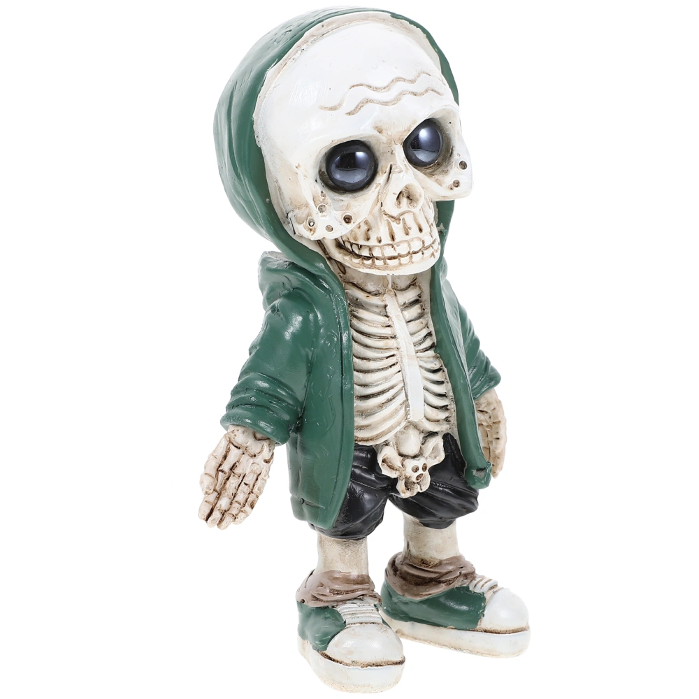 Skeleton Ornament Resin Decoration Desktop Decor Pool Skeleton Statue with Clothes