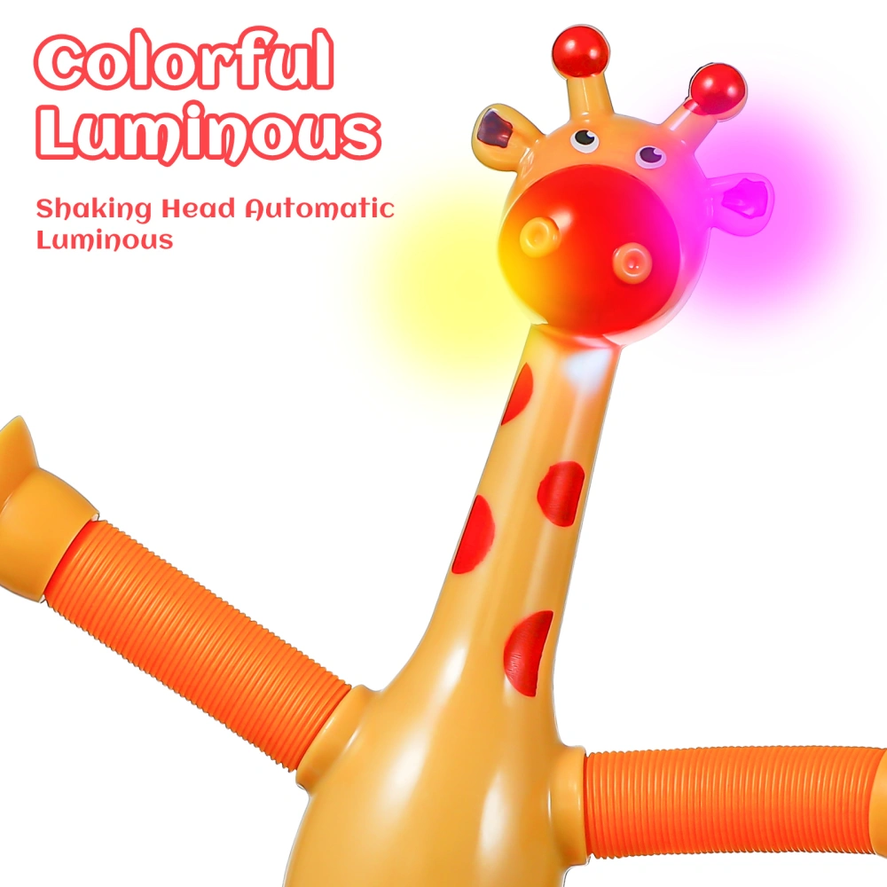 4 Pcs Telescopic Suction Cup Giraffe Toys Glowing Animal Toys Sensory Toys For Kids