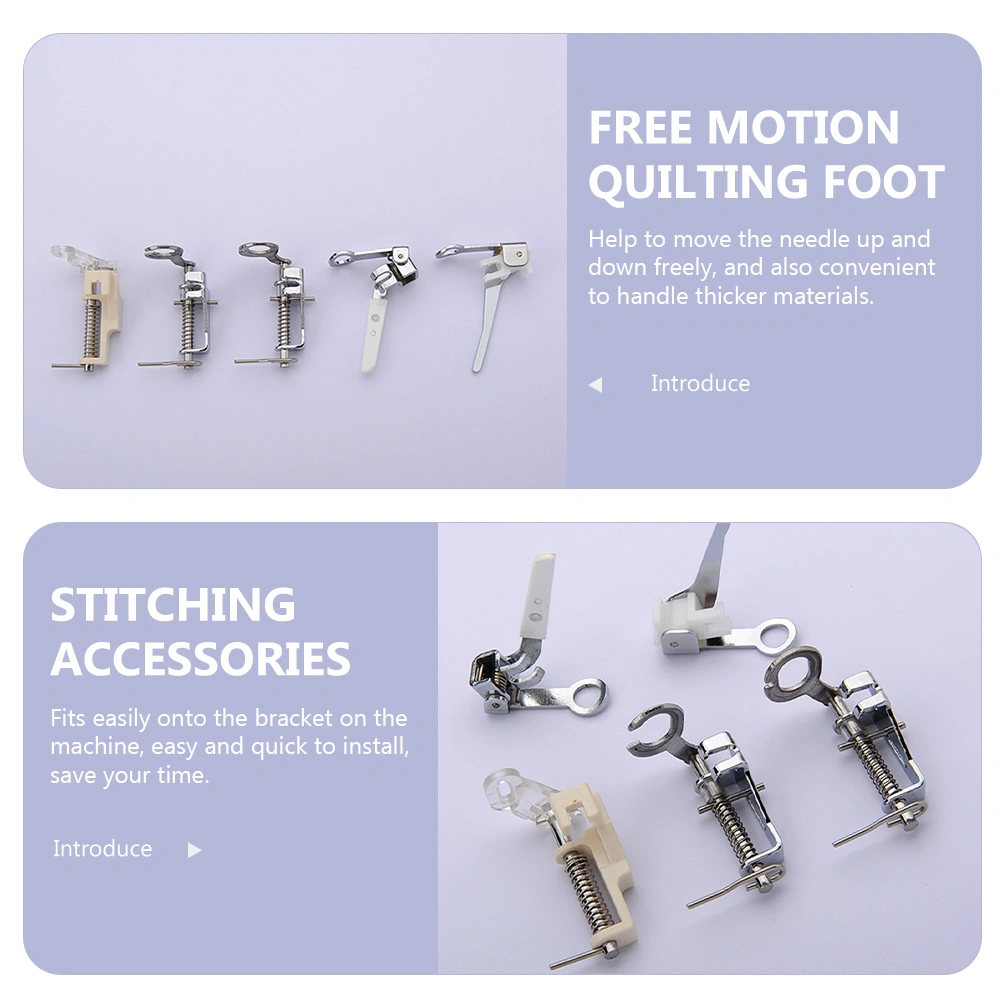 5Pcs Replaceable Sewing Feet Sturdy Sewing Foot Professional Presser Feet Sewing Accessory