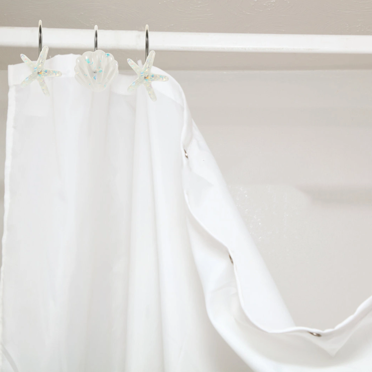 1 box of Shower Curtain Hooks Bath Decorative Curtain Hooks Bathroom Accessory