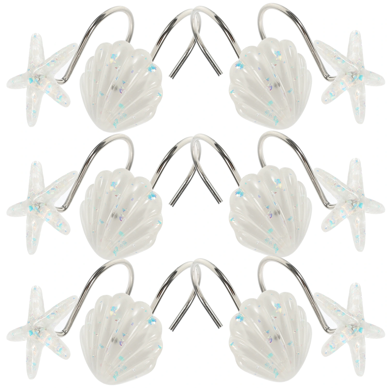 1 box of Shower Curtain Hooks Bath Decorative Curtain Hooks Bathroom Accessory