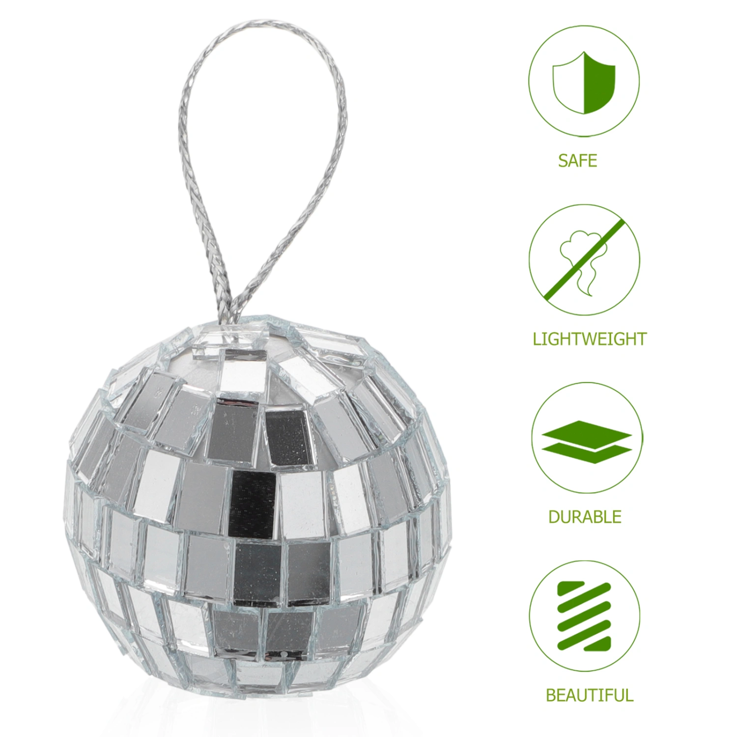 12 pcs Silver Disco Balls Hanging Glass Mirror Disco Balls Disco Hanging Ornament Balls