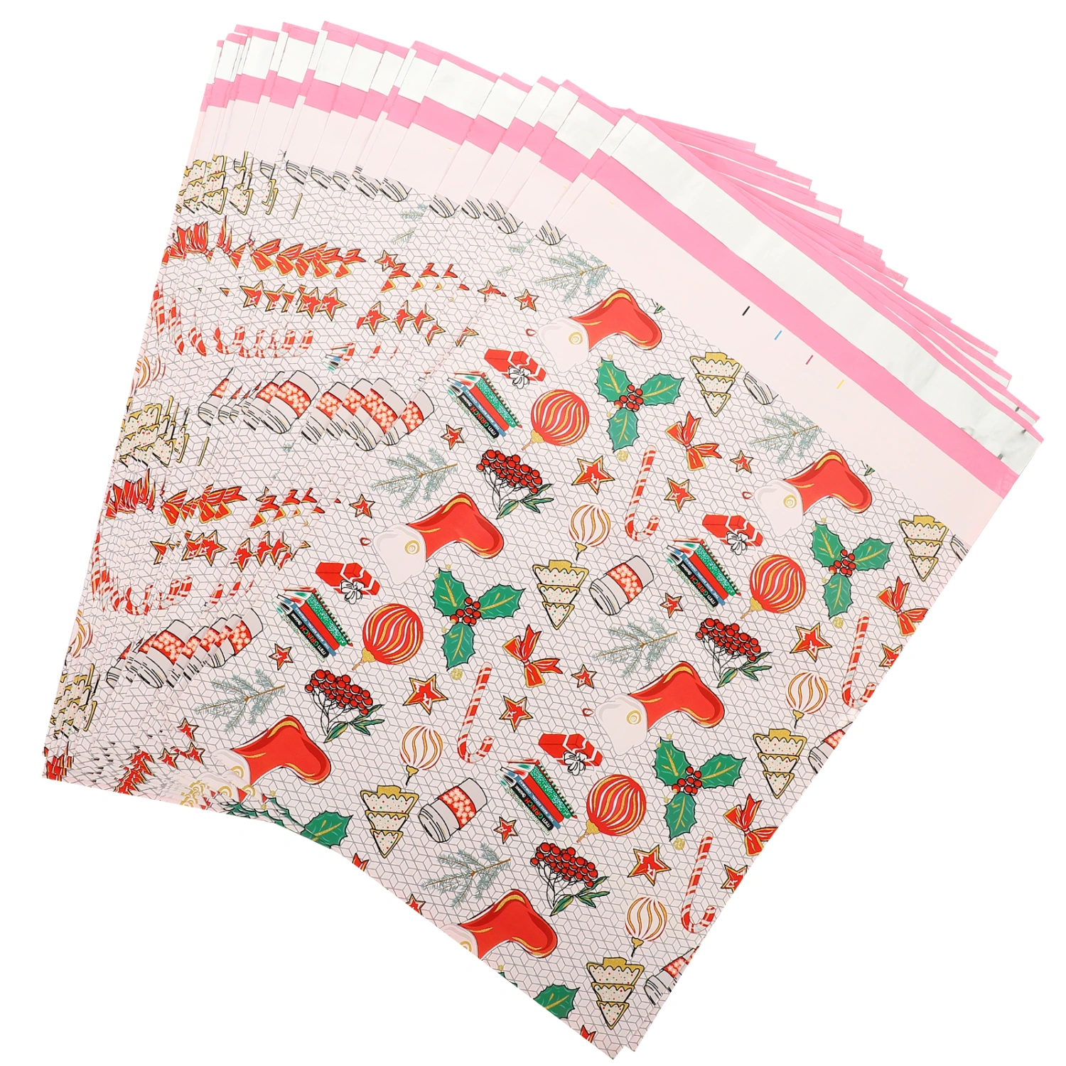 24pcs Printed Mailing Bags Self-sealing Shipping Bags Christmas Mailing Pouches Clothing Packing Bags