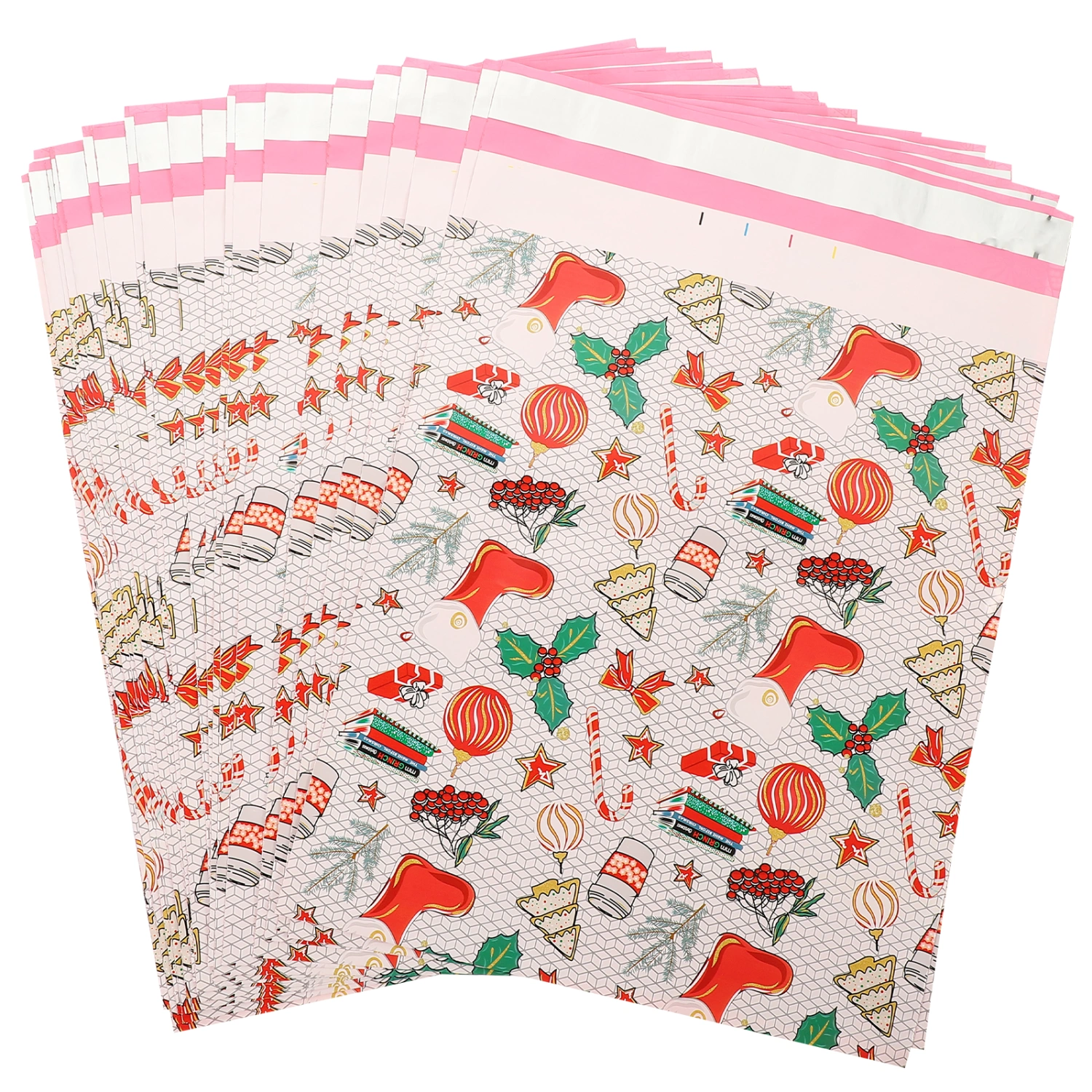 24pcs Printed Mailing Bags Self-sealing Shipping Bags Christmas Mailing Pouches Clothing Packing Bags