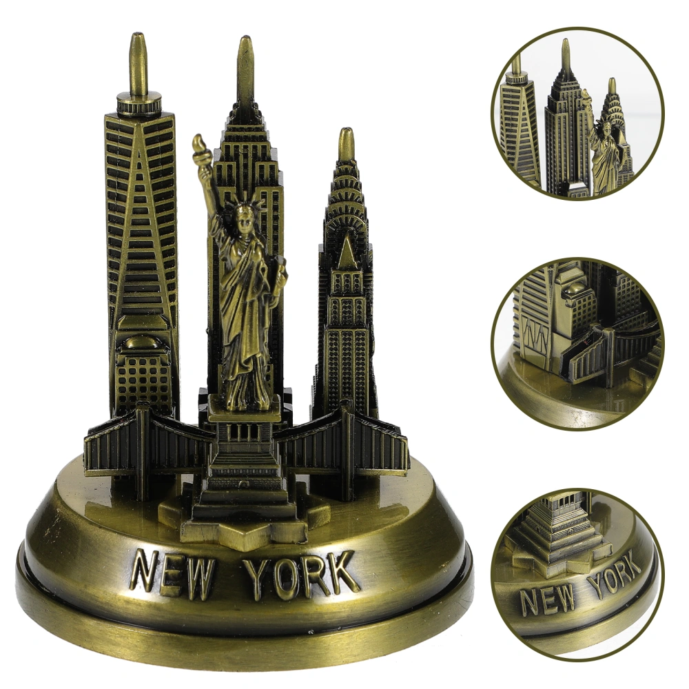 New York Landmark Metal Statue Metal Craft Alloy Landmark Architecture New York Building Model