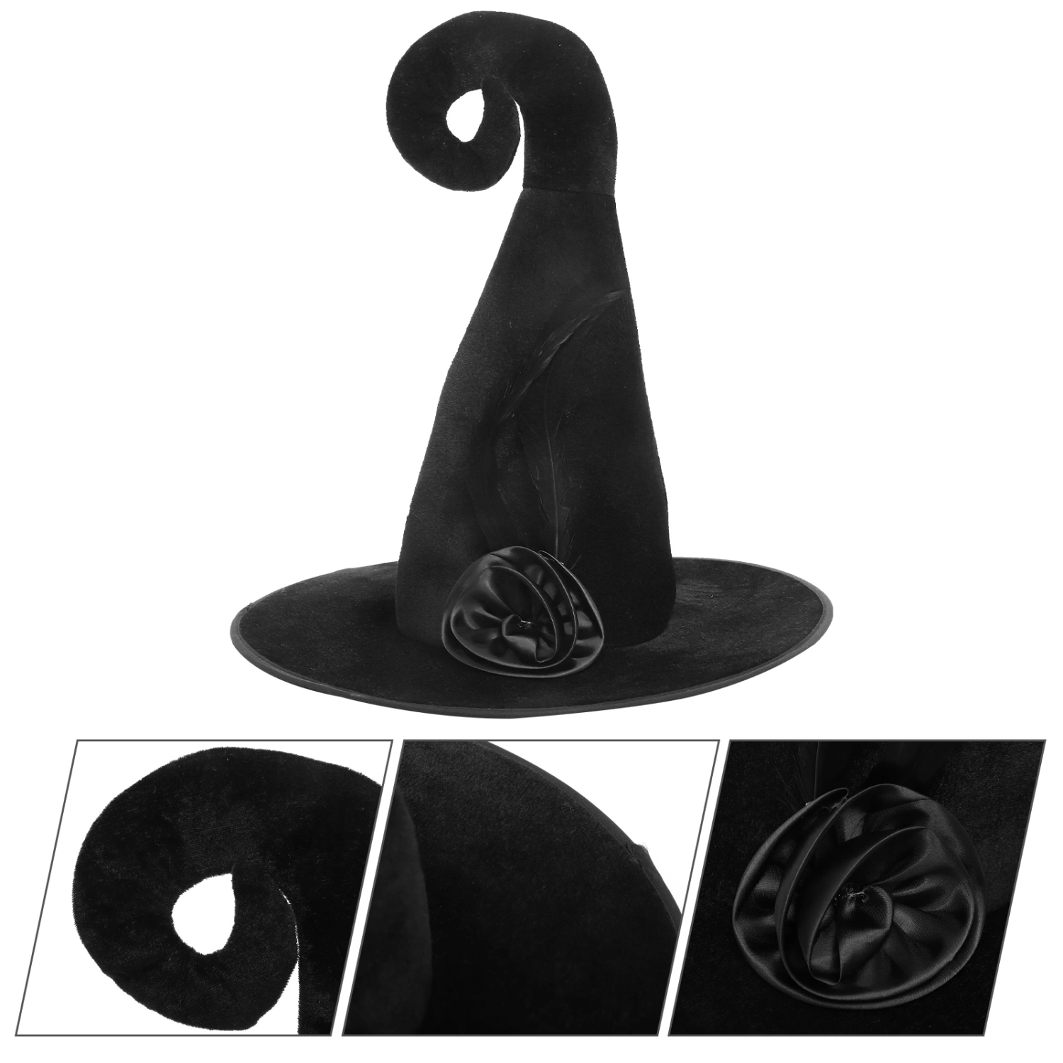 Halloween Cosplay Witch Hat Wide Brim Witch Cap Masquerade Cosplay Costume