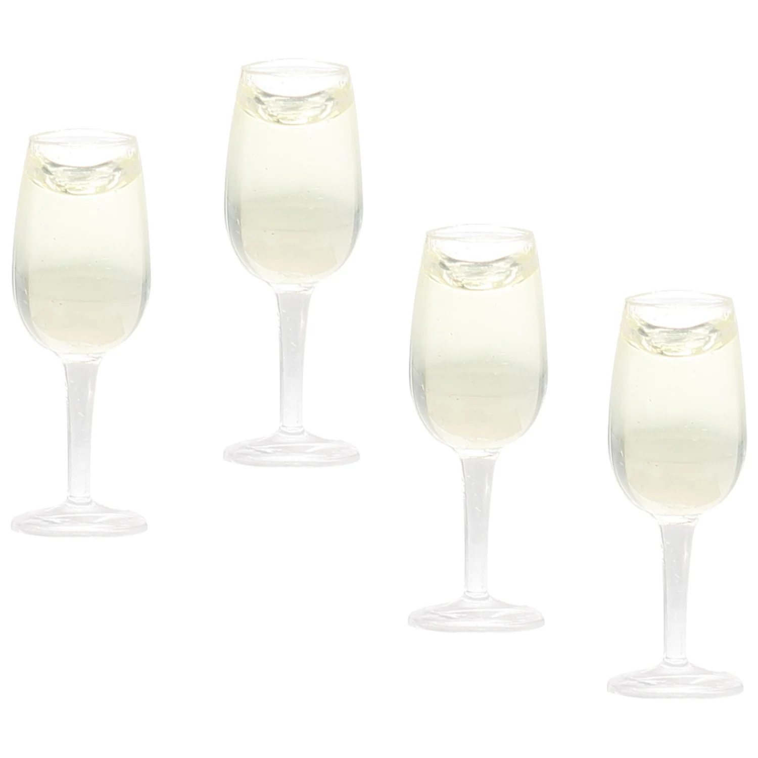 4 pcs Doll House Champagne Cups Miniature Wine Cups Prop Mini Goblet Cups Model