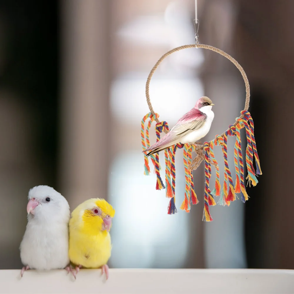 Bird Swing Toy Parrot Perch Stand Funny Bird Perch Bird Stand Ring for Cockatiel Bird