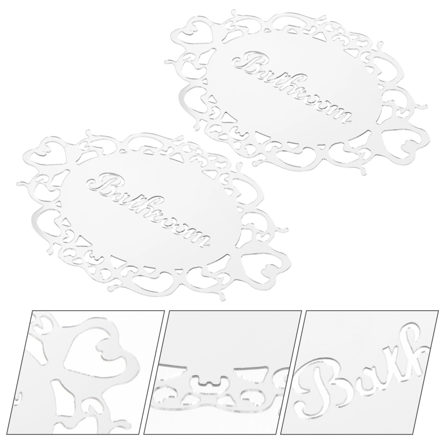 2pcs Acrylic Bathroom Signs Restroom Decor Restroom Signs Self-adhesive Bathroom Sign
