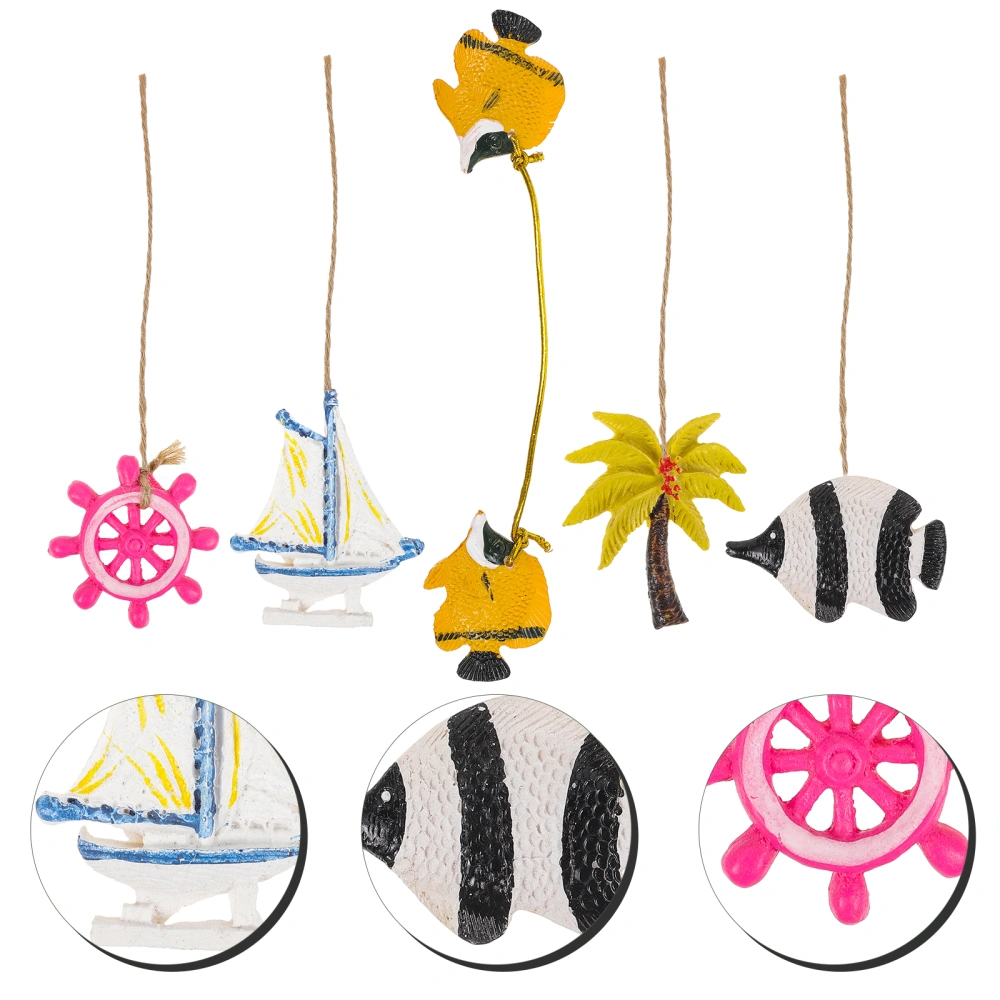 5Pcs Mediterranean Style Hanging Decoration Household Ocean Themed Hanging Decor Wall Decor