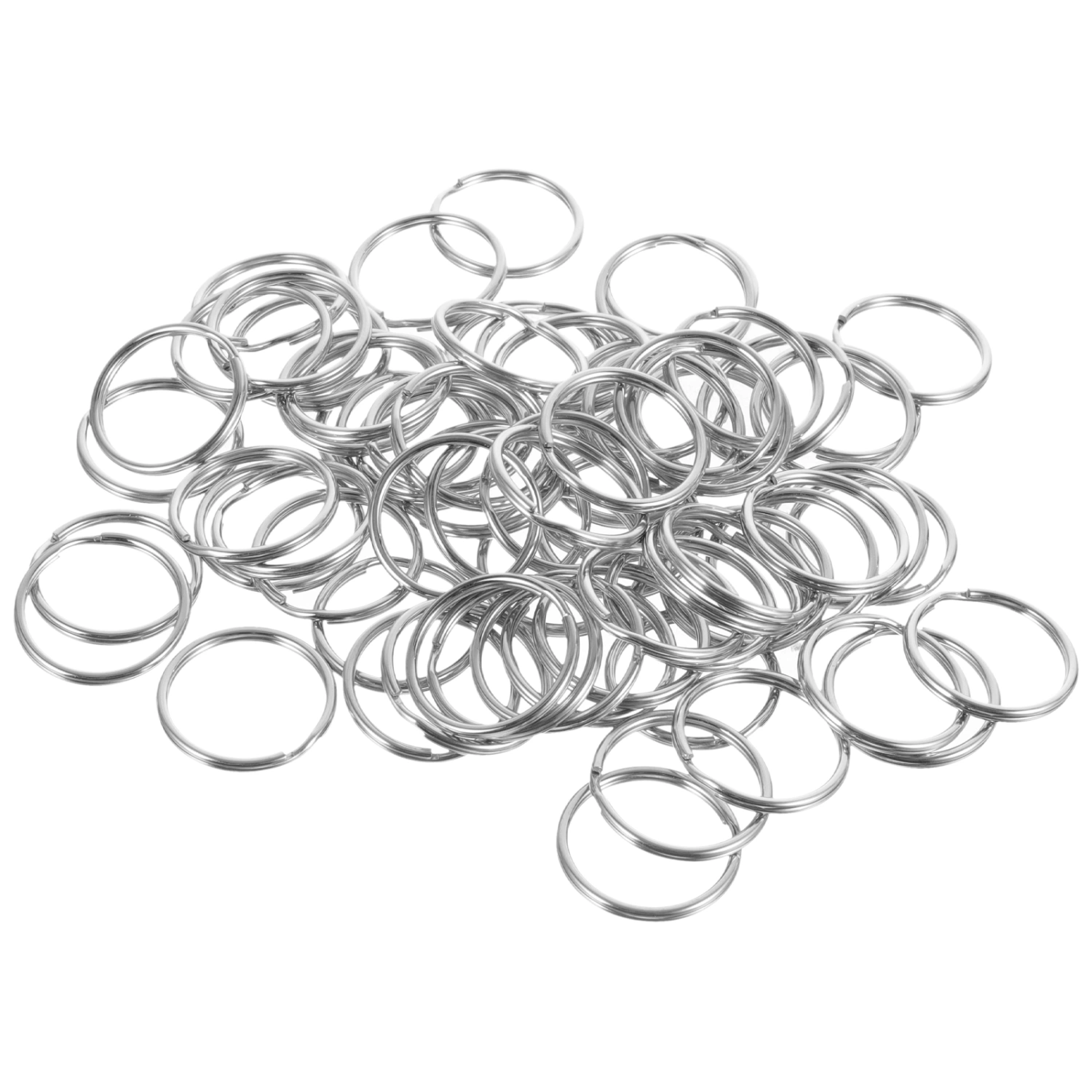 100pcs Key Rings Stainless Steel Round Keychain Ring Car Keys DIY Attachment