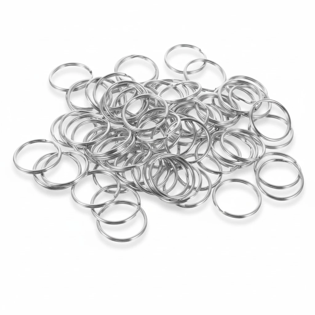 100pcs Key Rings Stainless Steel Round Keychain Ring Car Keys DIY Attachment