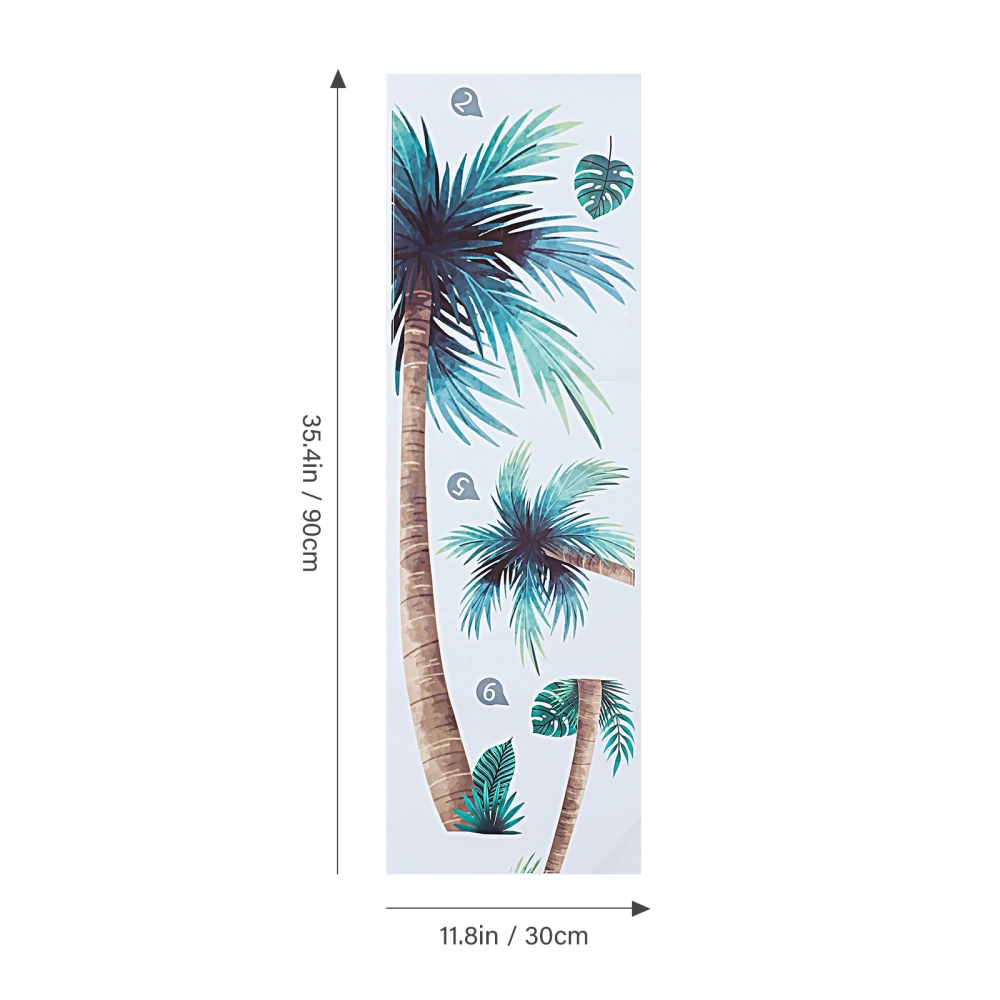 2 Sheets of Wall Decor Coconut Tree Wall Decal Peel and Stick Decal Removable Sticker