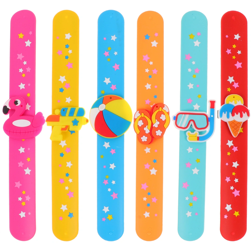 6pcs Hawaiian Theme Slap Bracelets Party Favors Kids Slap Bands Kids Slap Bracelets