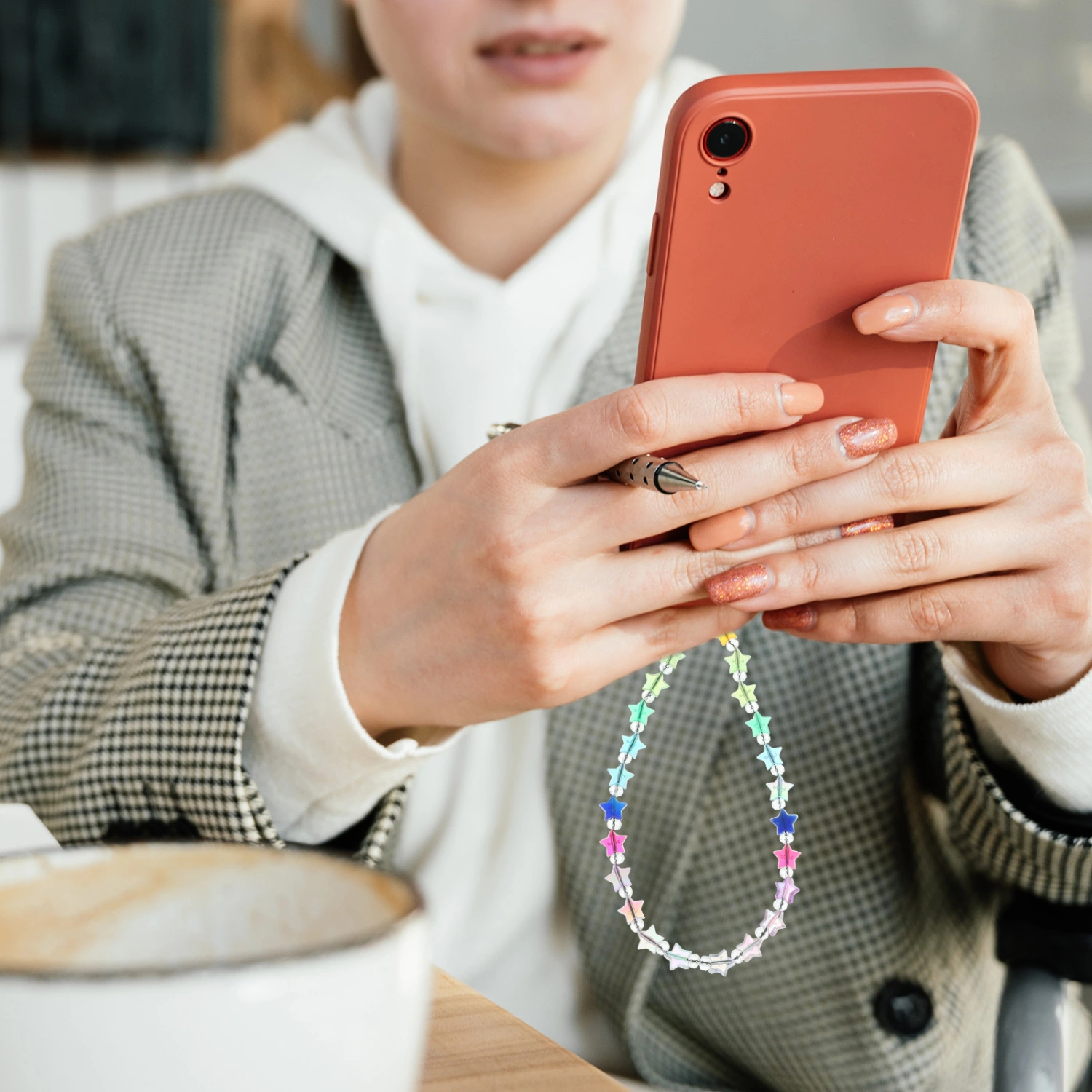 Phone Charms Strap Phone Strap Lanyard Charm Fashion Star Lanyard for Keys Cellphone Case Decoration