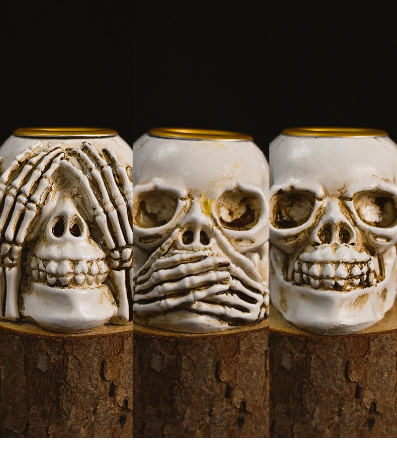 3pcs Skull Tealight Holders Horrifying Skeleton Candlestick Resin Candlestick Candle Holder