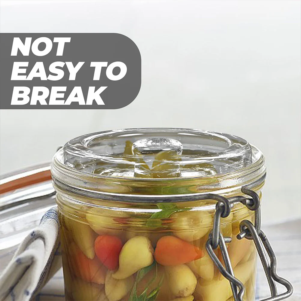 2pcs Fermentation Glass Weight With Short Handle Wide Opening Mason Jar Fermentation Weight