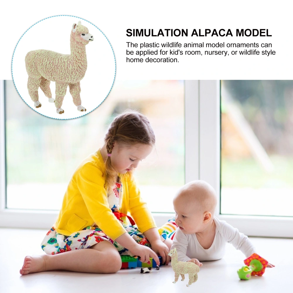 Simulation Alpaca Figure Alpaca Figurine Plastic Wildlife Animal Toy Figurine for Kids Boys Girls