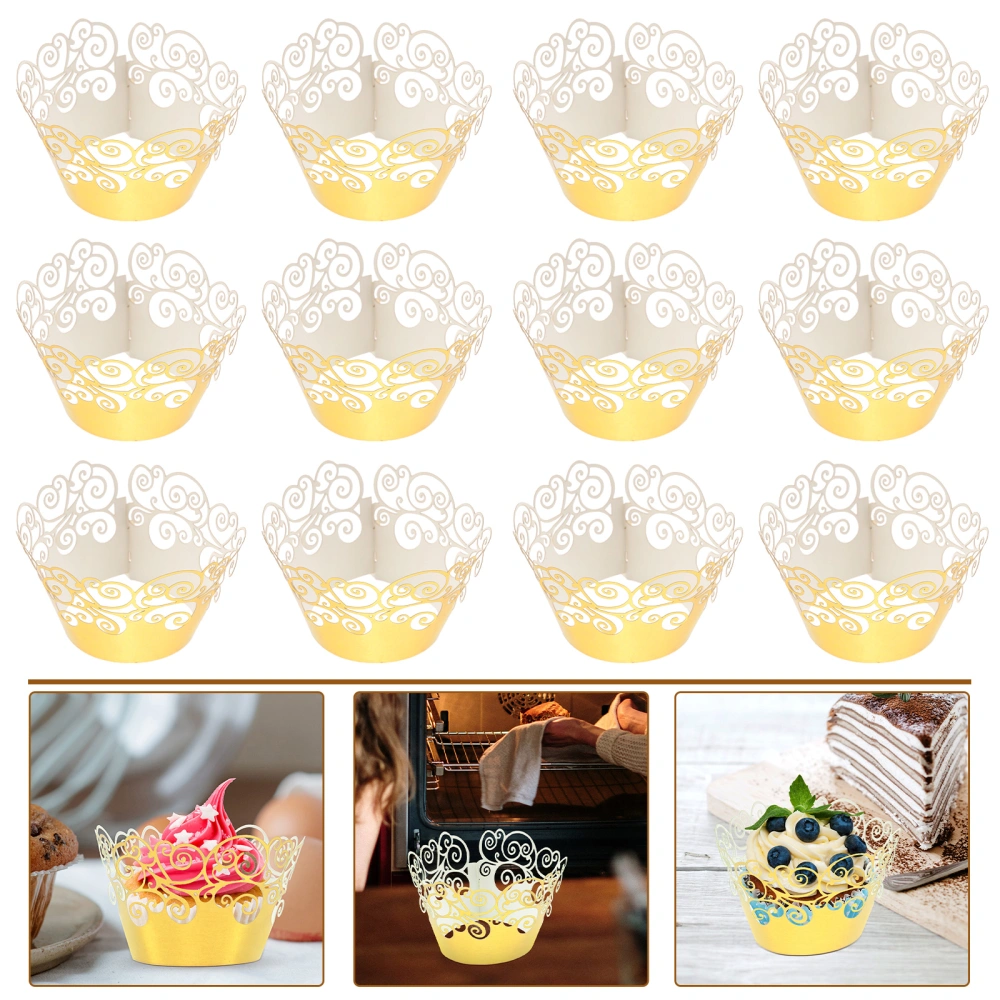 50pcs Hollow Cupcake Liners Hollow out Cupcake Wrapper Muffin Edging Liners