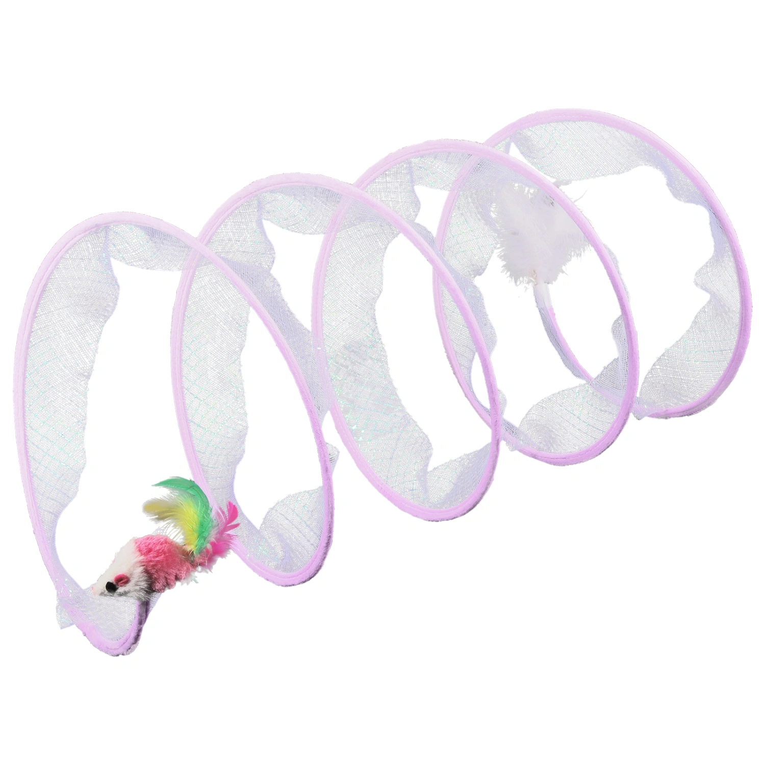 Folded Cat Tunnel Collapsible Channel Toy Cat Tunnel S-Shaped Indoor Cat Tunnel Toy