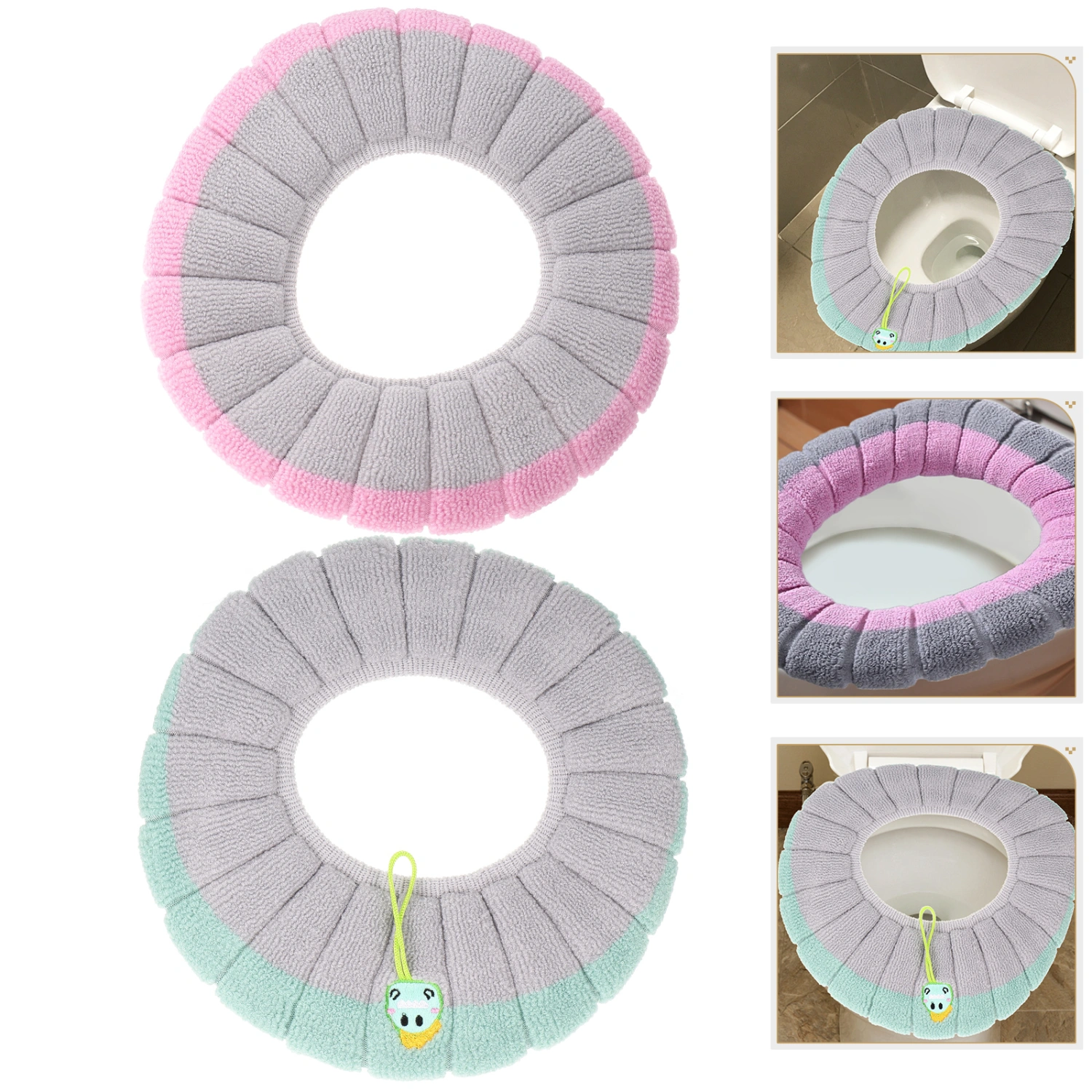 2Pcs Toilet Seat Cushions Thicken Toilet Mats Household Toilet Pads Washable Toilet Seat Warmers
