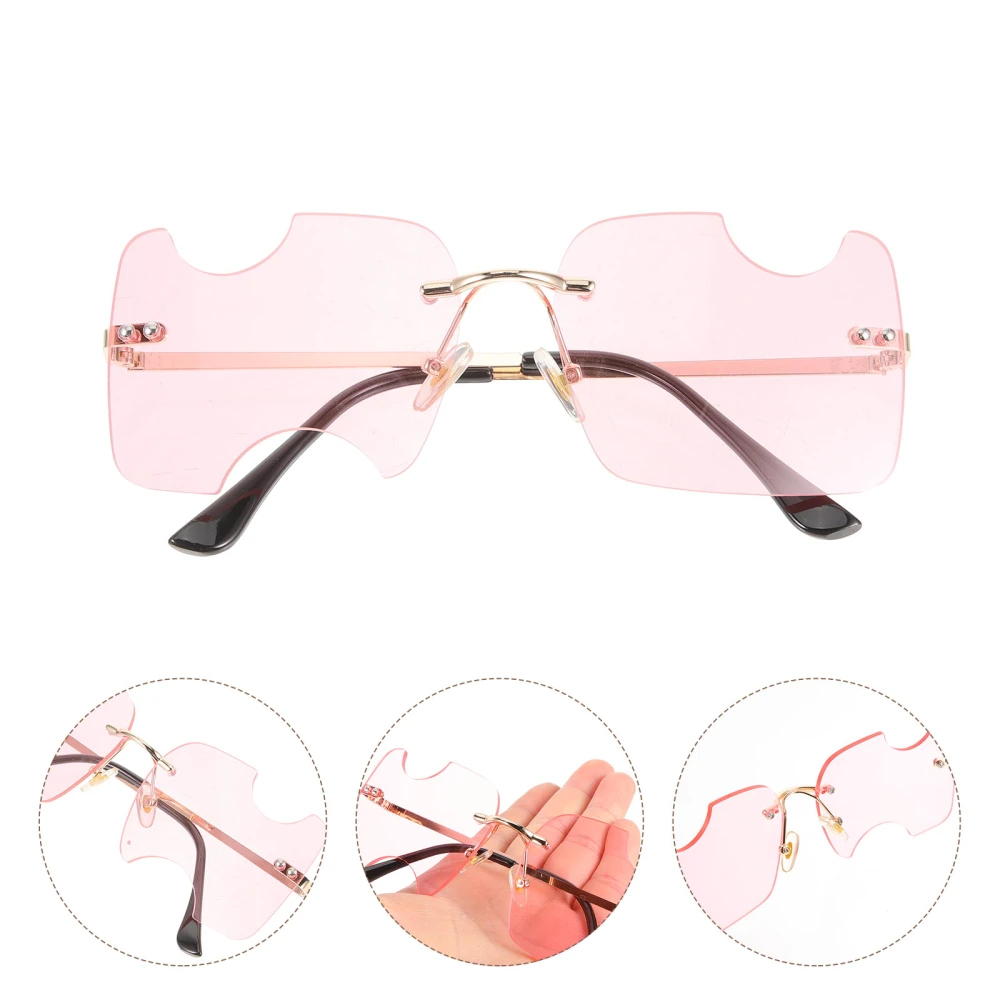 Beach Rimless Sun Glasses Decorative Rimless Sunglasses Portable Party Eyeglasses