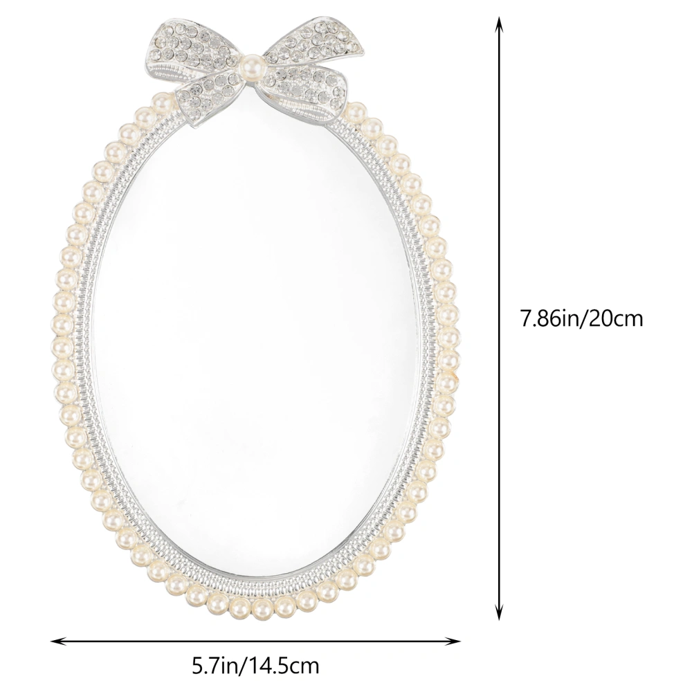 European Style Makeup Mirror Desktop Chic Mirror Unique Pearl Decoration Mirror Dresser Mirror