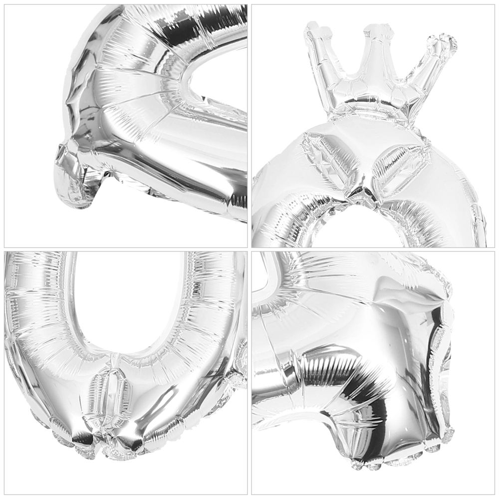 1 Set 2024 Number Design Aluminum Foil New Year Balloon Decorative Balloons Party Decorative Balloons