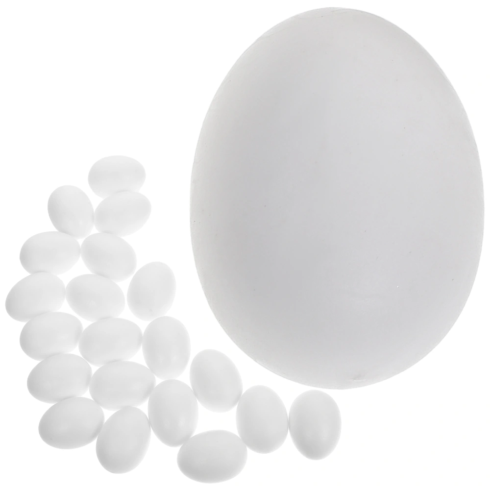 20Pcs Plastic Pigeon Eggs Simulated Bird Eggs Parrot Cockatiel Eggs Bird Supplies for Racing Pigeons