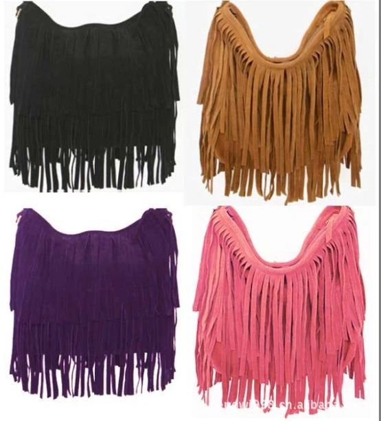 Fringe Crossbody Shoulder Bag Tassel Messenger Bag Fashionable Western Fringe Purse