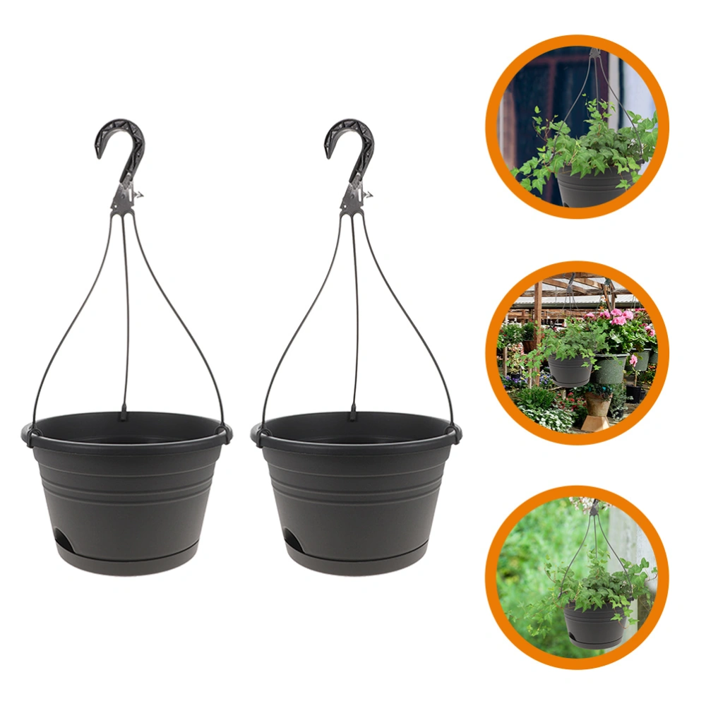 2Pcs Wall Hanging Planters Balcony Planter Garden Hanging Plant Pot Wall Plant Pot with Hooks