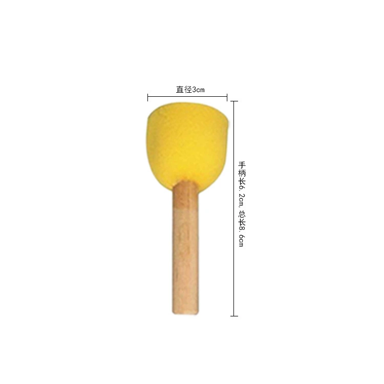 24Pcs Wooden Handle Brushes Sponge Painting Tools Sponge Paint Brushes for Painting Crafts