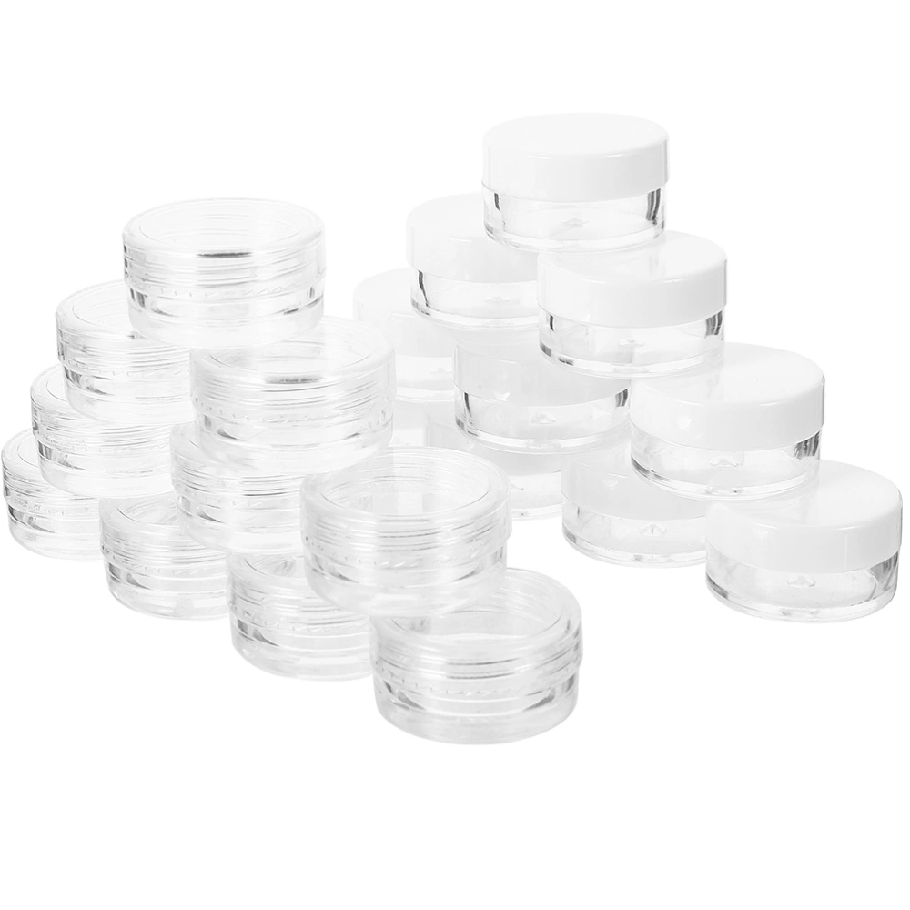 24pcs Empty Plastic Lidded Cream Jars Empty Facial Cream Dispenser Travel Cream Containers