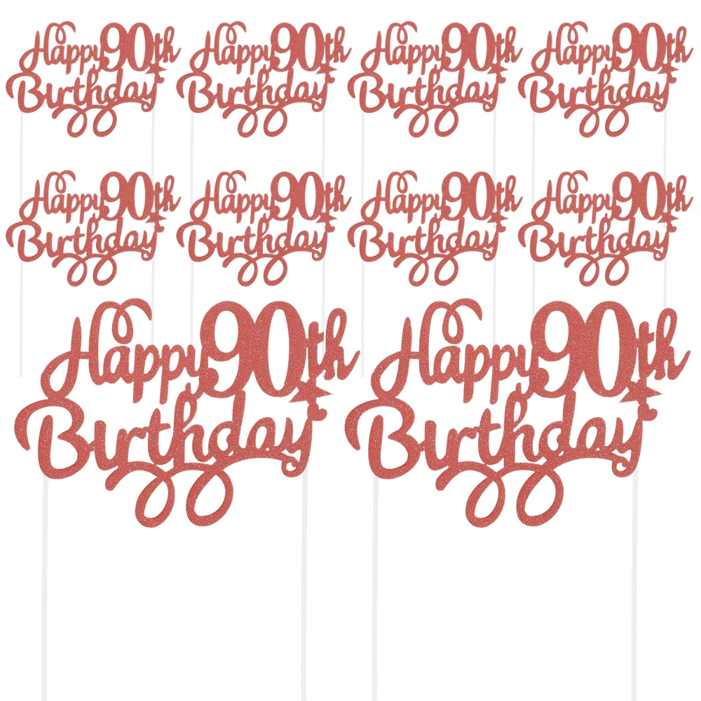 10pcs 90th Birthday Centerpiece Sticks Table Centerpiece Number Letter Decorations