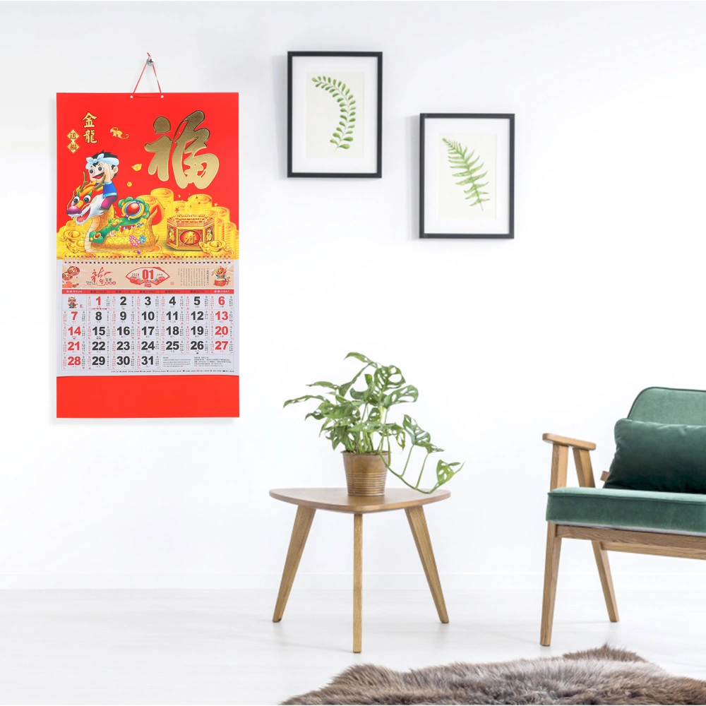 Traditional Hanging Calendar Clear Printed Wall Calendar Delicate Office Wall Calendar