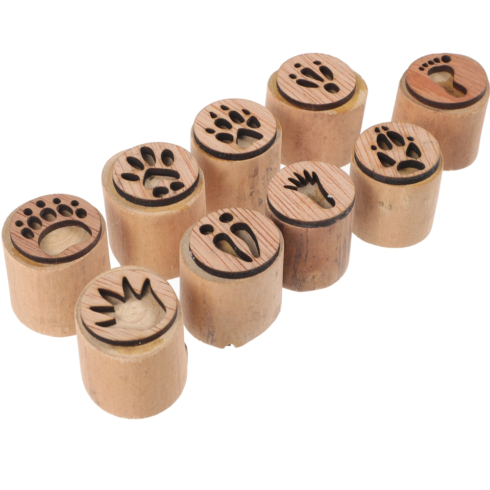 1 Set of Garden Wooden Stamps DIY Cards Making Footprint  Stamps Footprint Stamps